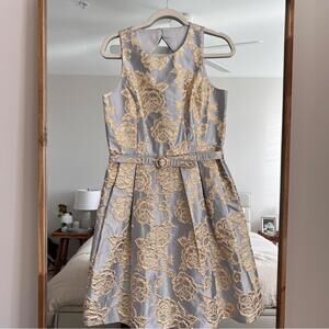 Blue and Gold Floral Dress
